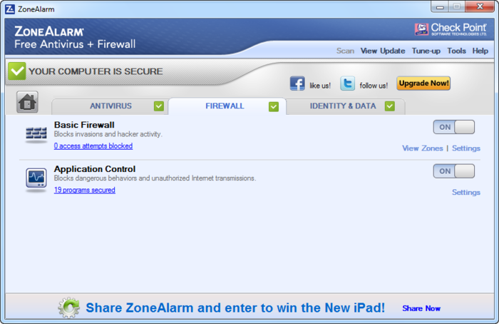 ZoneAlarm Free Antivirus + Firewall